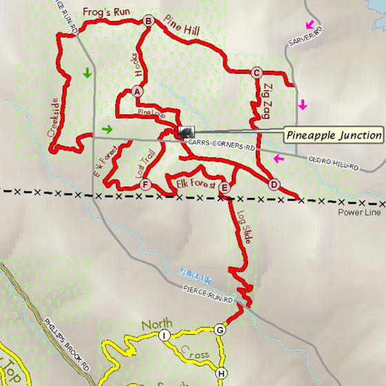 Image for Map of Horseback riding trails at Pine Hill / South Valley Forest