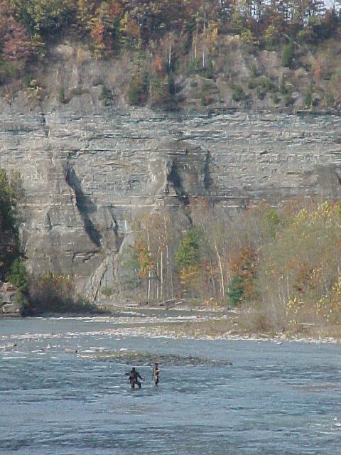 Autumn Fishing in Cattaraugus Creek, Gowanda, New York