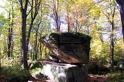 Balancing rock seen here during the fall season