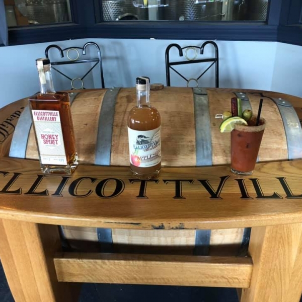 Photo of bottles and drink at Ellicottville Distillery