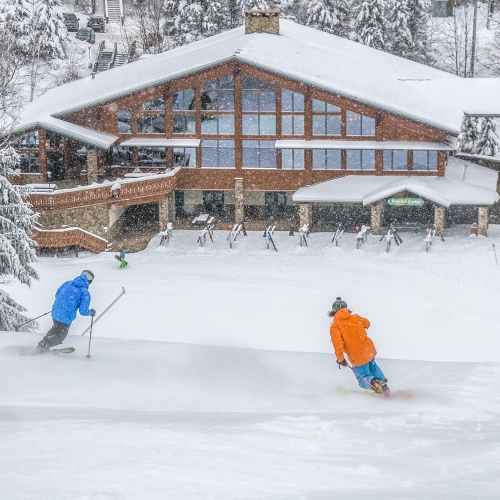 Holiday Valley Skiers heading to Yodeler lodge 