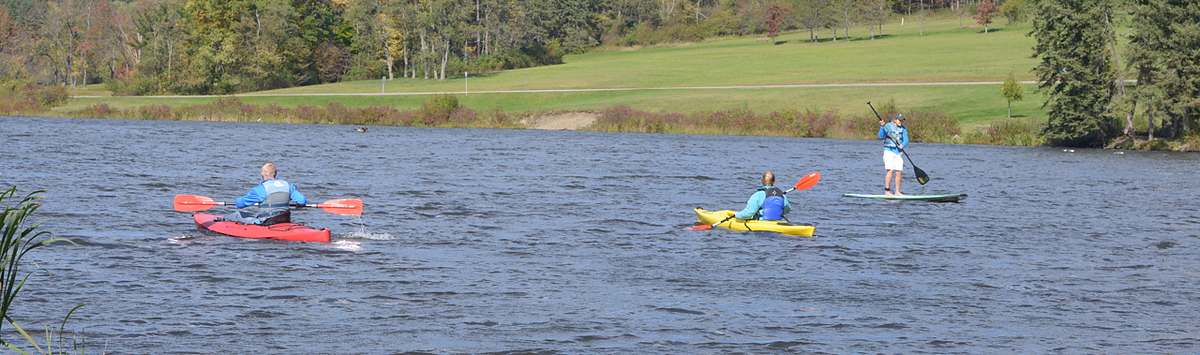 Kayaking and SUPing at Allegany State Park in the Fall of 2014