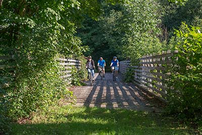 Pat McGee Trail - Some folks riding the trail through Little Valley, NY